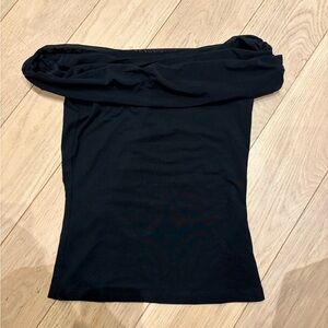 Reformation Rosaline Off-The-Shoulder Black Top